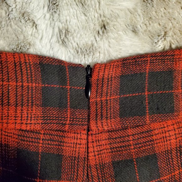4 Sienna Red & Black Plaid Trousers - Picture 6 of 8
